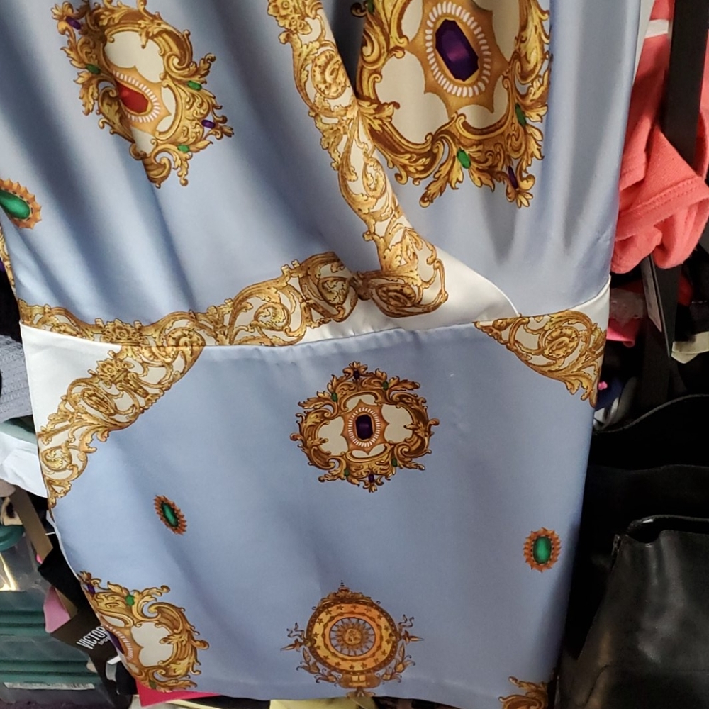 Marciano Blue and Gold Mini Dress NEW! - Picture 4 of 8
